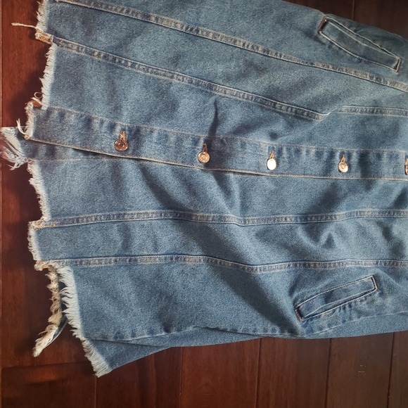 NWOT Women Zara Frayed Sleeves & Frayed High Low Denim Dress - Picture 3 of 6
